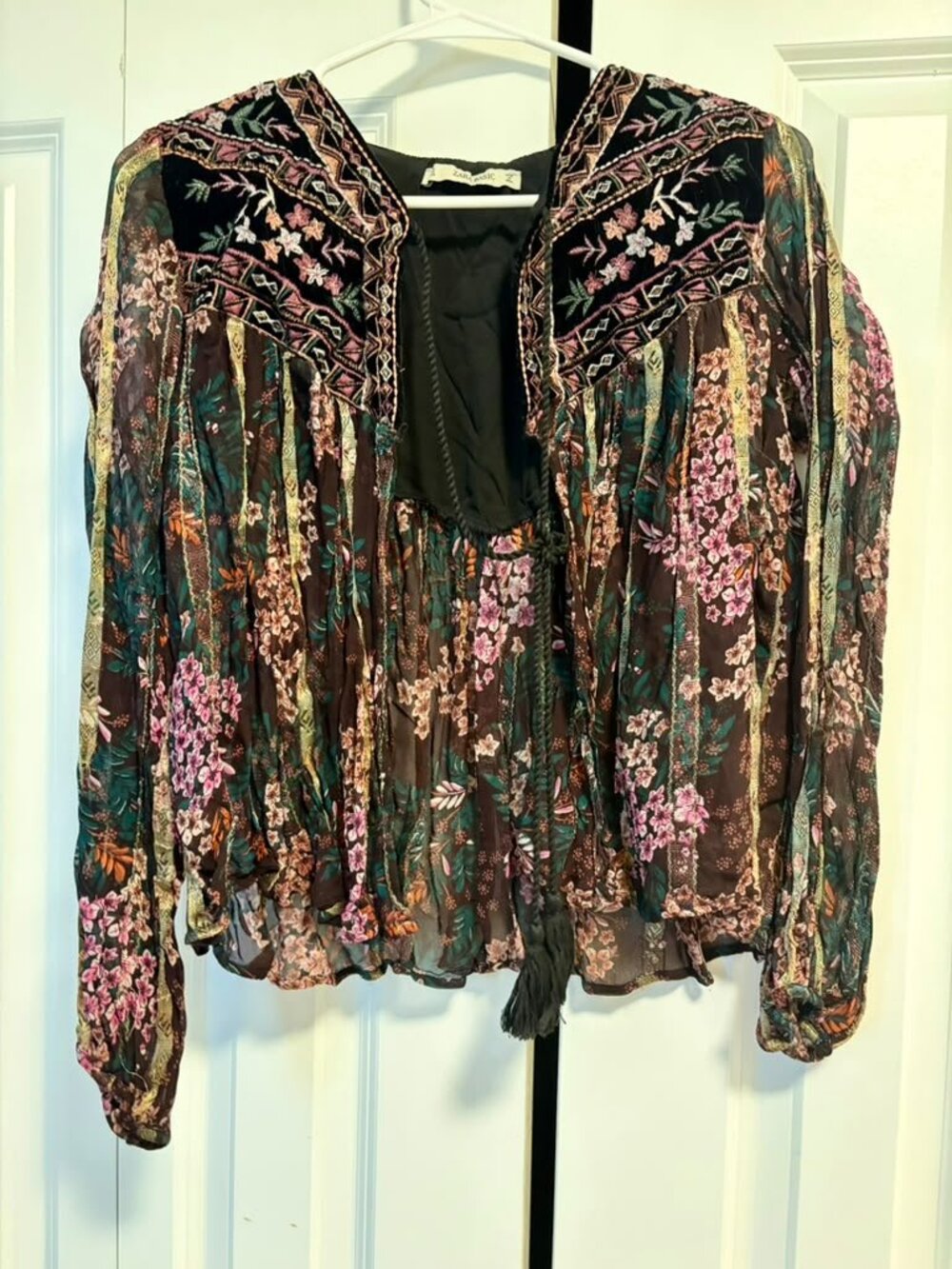 Bohemian Floral Zara Jacket/Cape Size M.